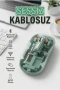 Şeffaf Kablosuz Mouse Bluetooth & USB Uyumlu Sessiz Tıklama Ergonomik Tasarım