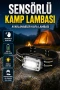 Sensörlü Şarjlı LED Kafa Lambası 6 LED Ayarlanabilir Kafa Bandı