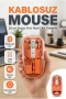 Sessiz Tıklamalı Bluetooth Kablosuz Mouse Şeffaf Ergonomik Tasarım
