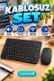 Sessiz Tuşlu Kablosuz Klavye ve Ergonomik Mouse Seti – Çoklu Cihaz Uyumlu
