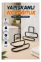 Siyah Yapışkanlı WC Kağıtlık 2’li Set – Duvar Tipi Metal Rulo Tutucu