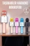 Taşınabilir Bluetooth Karaoke Mikrofon Hafıza Kartlı Kablosuz Hoparlör