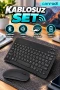 Taşınabilir Bluetooth Klavye ve Mouse Kablosuz Set | İnce Tasarım