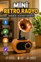 Taşınabilir Mini Retro Radyo Bluetooth Hoparlör 5W USB SD AUX Destekli 1200mAh