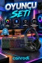 Türkçe Q Işıklı Oyuncu Klavye ve Mouse Seti – Bluetooth 5.2 Kulaklık | USB Bağlantı