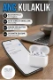 TWS ANC Kablosuz Bluetooth Kulaklık Beyaz Çift Telefon Destekli