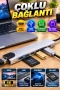 Type-C Çoklu Bağlantı Hub – HDMI, USB, Ethernet ve SD Kart Destekli Adaptör