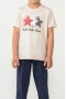 U.s. Polo Kısa Kol Pijama Takım Us2441-4 Bej