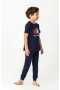 U.s. Polo Kısa Kol Pijama Takım Us2441-4 Lacivert