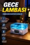 Vintage Tasarımlı Stereo Bluetooth Hoparlör Gece Lambası ve Dijital Saatli