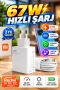 Xiaomi Redmi 9 10 12C Uyumlu 67W Hızlı Şarj Adaptörü – QC 5.0 | 1 m Type-C Lightning Kablolu