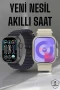 Bluetooth Aramalı Akıllı Saat Gümüş Kasa Nabız ve Uyku Takibi Bildirim Titreşimli