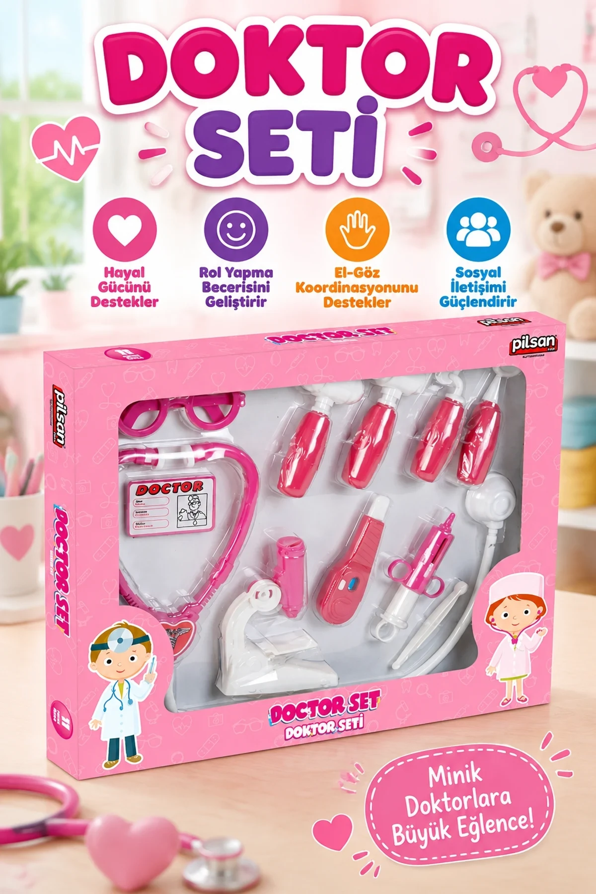 03 232-1010323201101 DOKTOR SETİ (PEMBE)