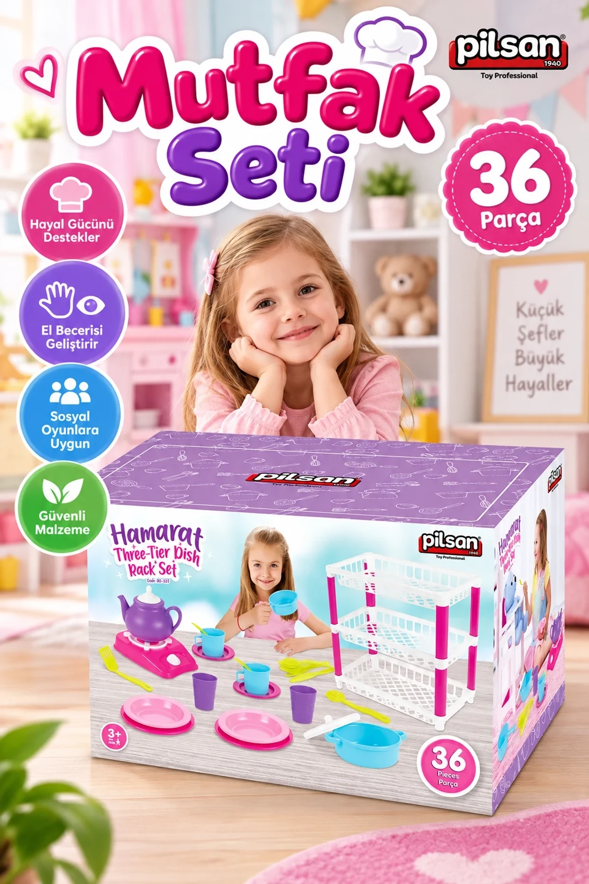 03 337 Pilsan 3 Katlı Hamarat  Mutfak Seti