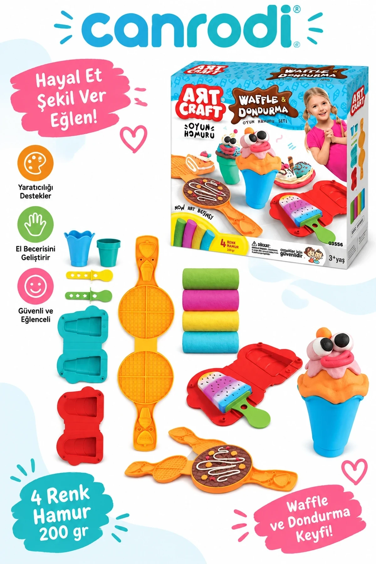 03556 WAFFLE-DONDURMA HAMUR SET 200GR