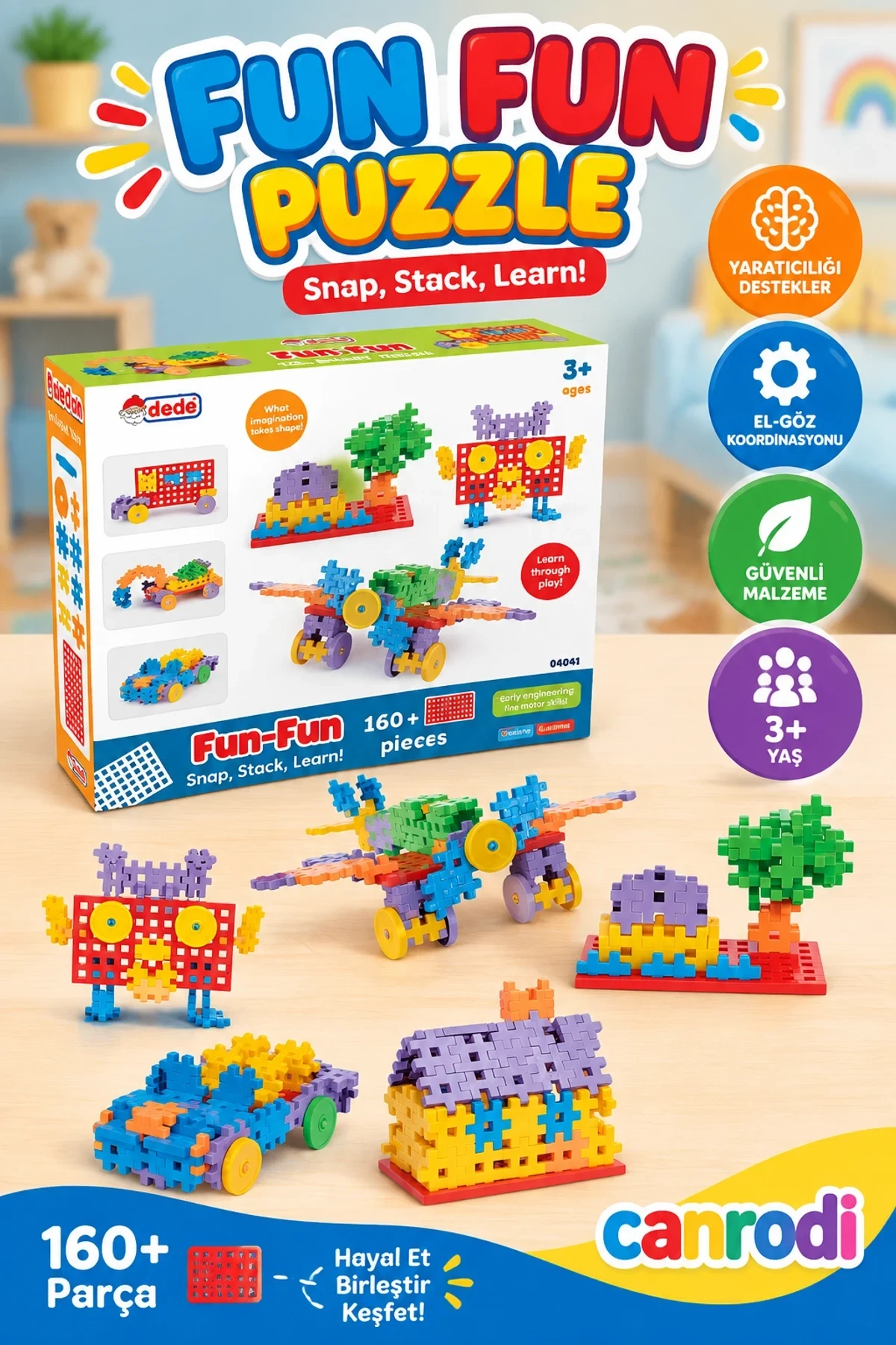 04041 Fun Fun Puzzle 160 Parça -Dede