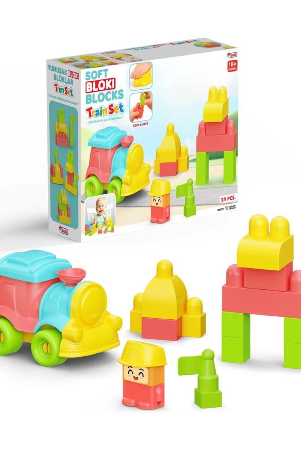 04122 YUMUŞAK BLOKİ BLOKLAR TREN SET 24 PARÇA