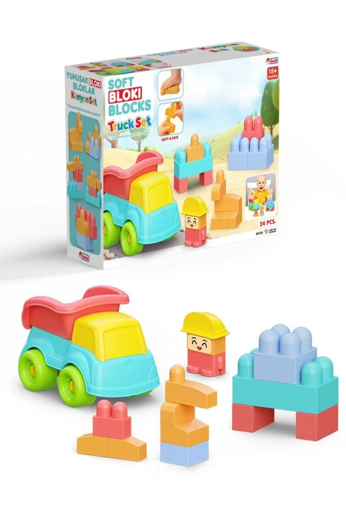 04123 YUMUŞAK BLOKİ BLOKLAR KAMYON SET 24 PARÇA