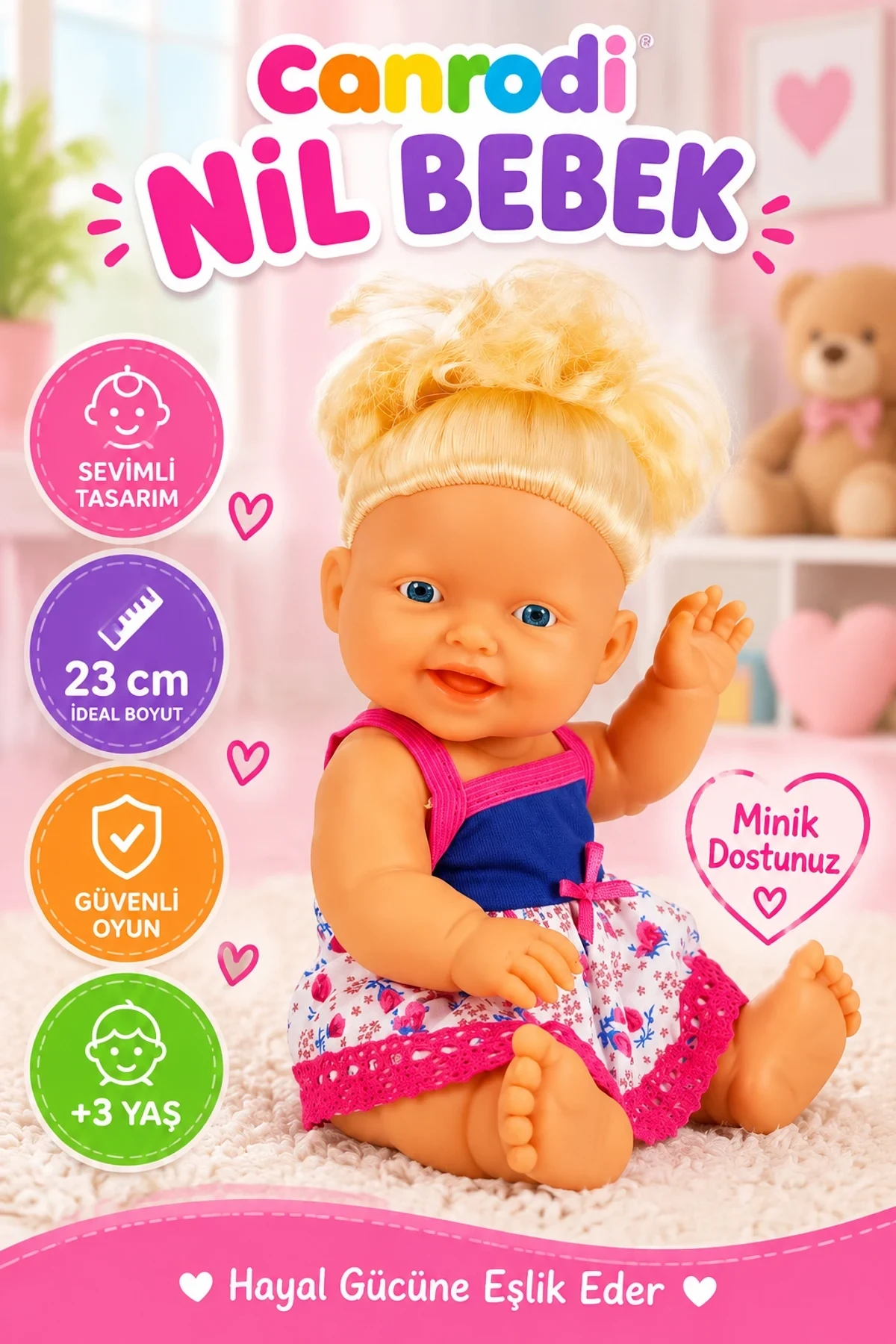 1020010 canrodi, Nil Bebek 23 cm / +3 yaş