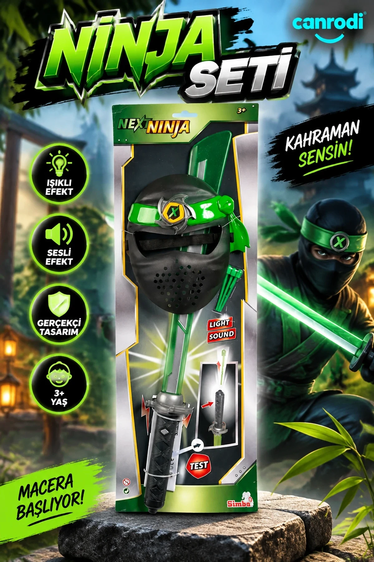 108042238 NEXT NİNJA SWORD AND MASK GREEN