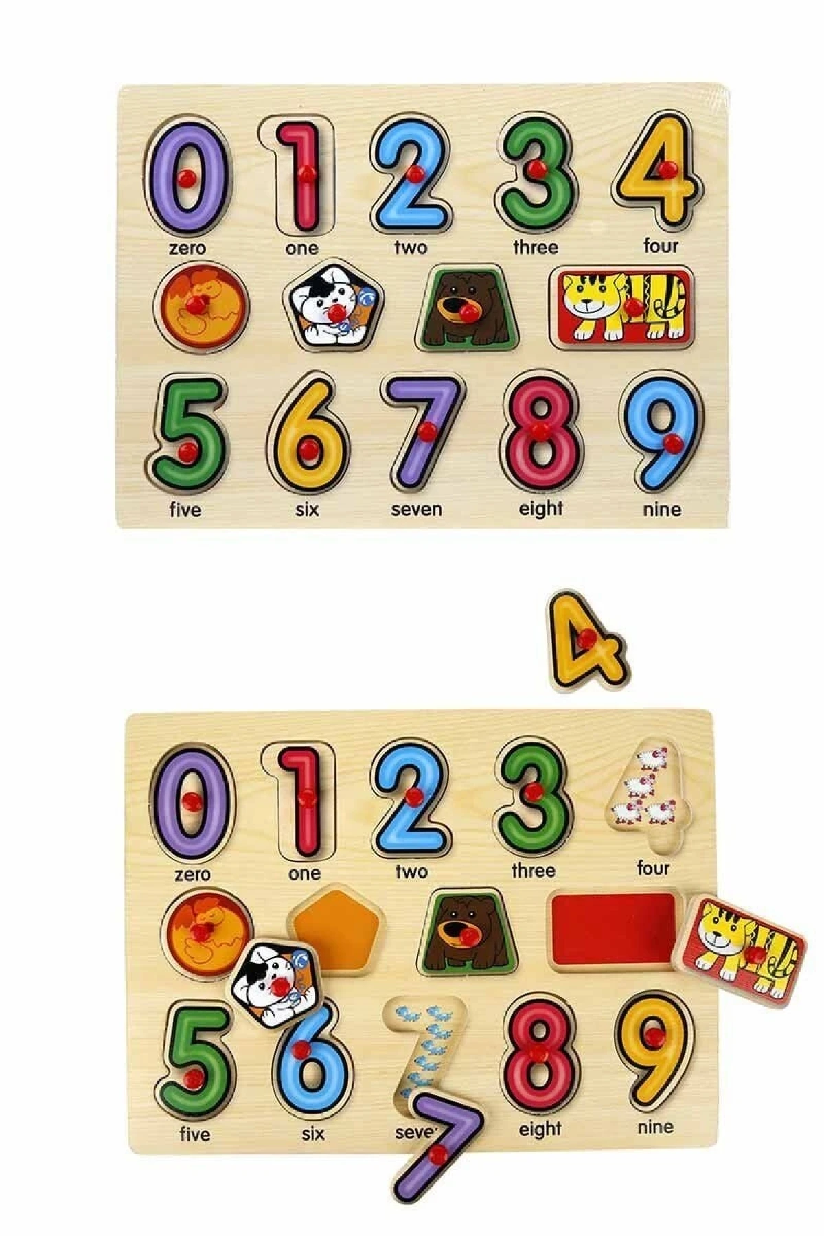 130444 Ahşap Raptiyeli Puzzle Saat