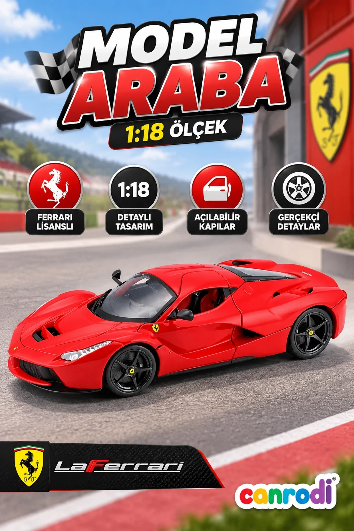 16001 Burago 1:18 Ferrari Laferrari Model Araba