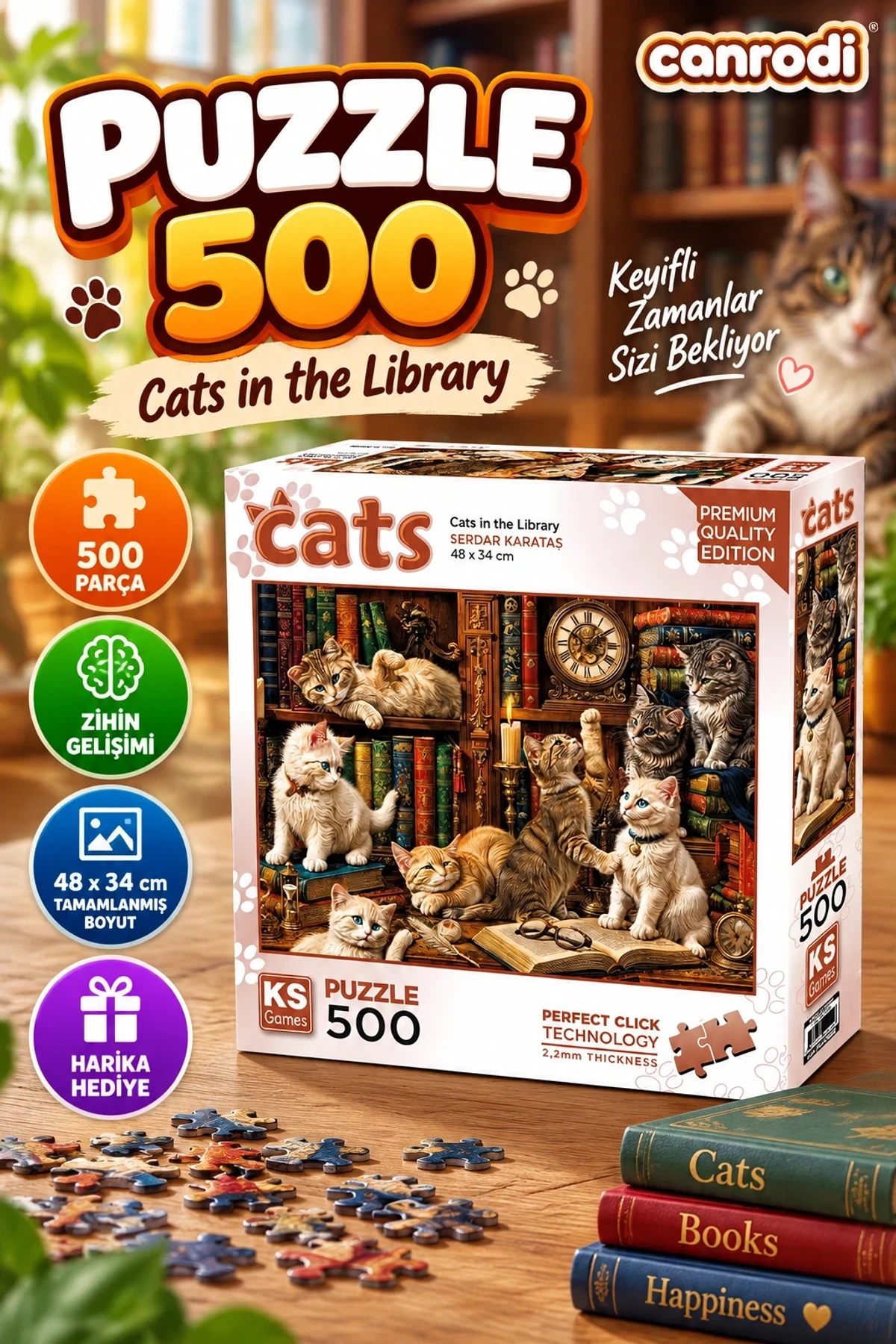 20090 PUZZLE 500 CATS İN THE LİBRARY