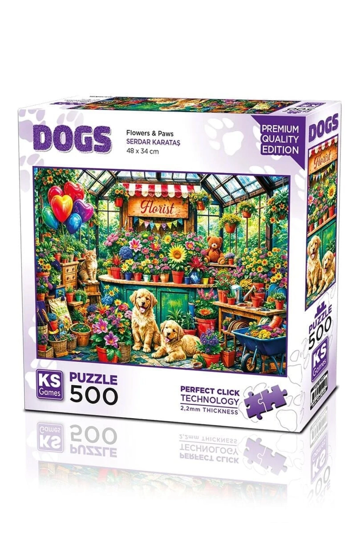 20105 PUZZLE 500 FLOWERS PAWS