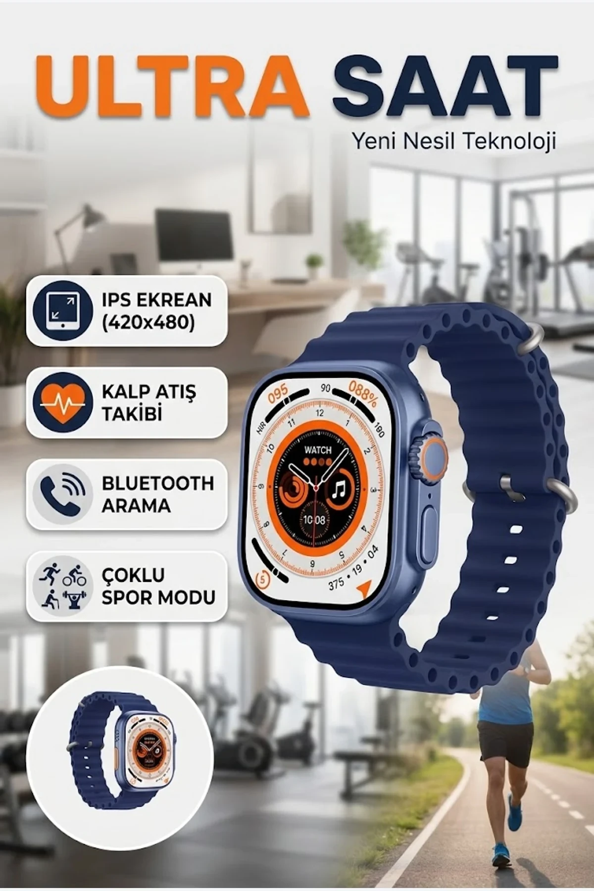 2.05 İnç IPS Ekranlı Akıllı Saat – Bluetooth Arama, IP67 ve Aktivite Takibi
