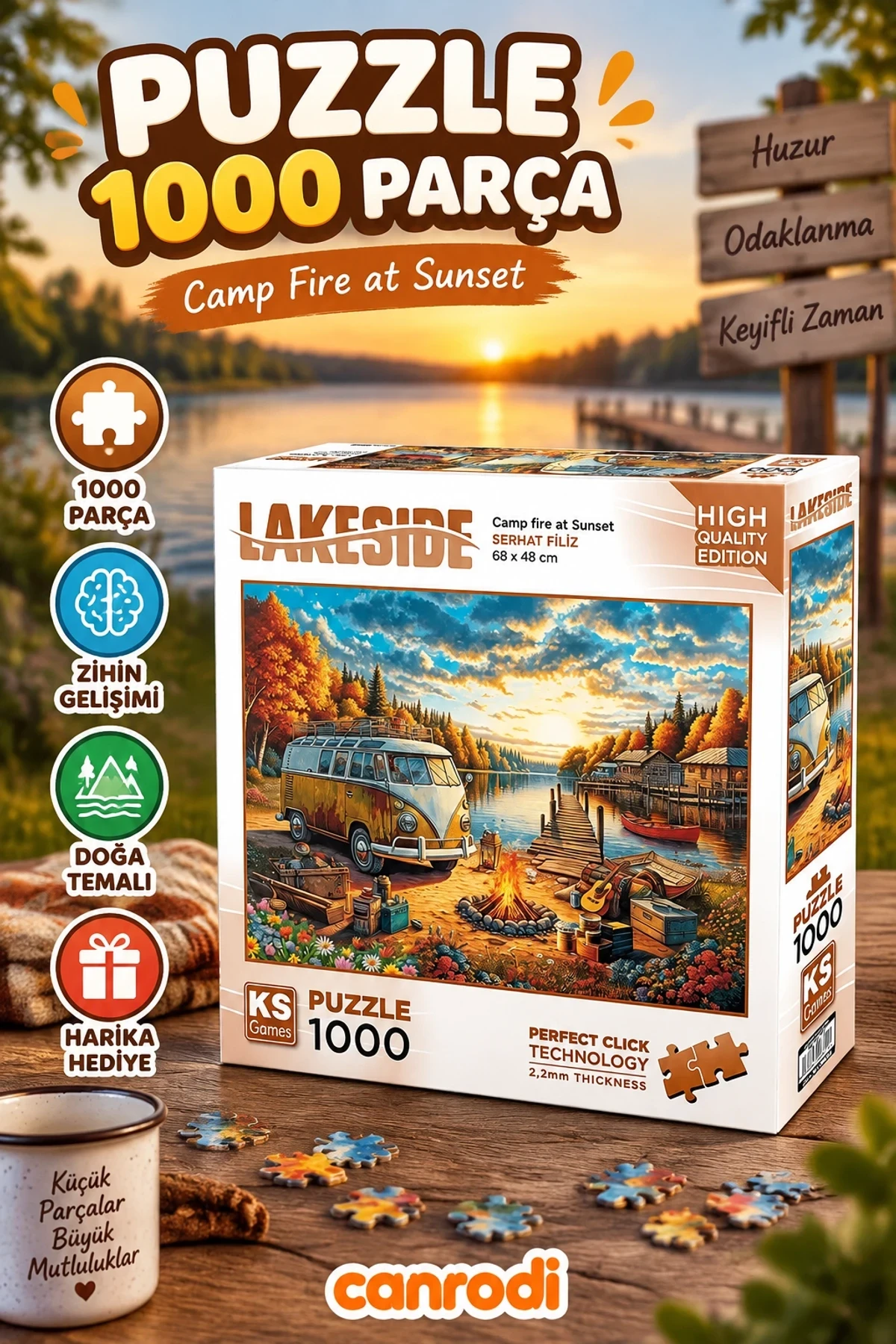 20810 PUZZLE 1000 VOS VOS CAMP FİRE ST SUNSET