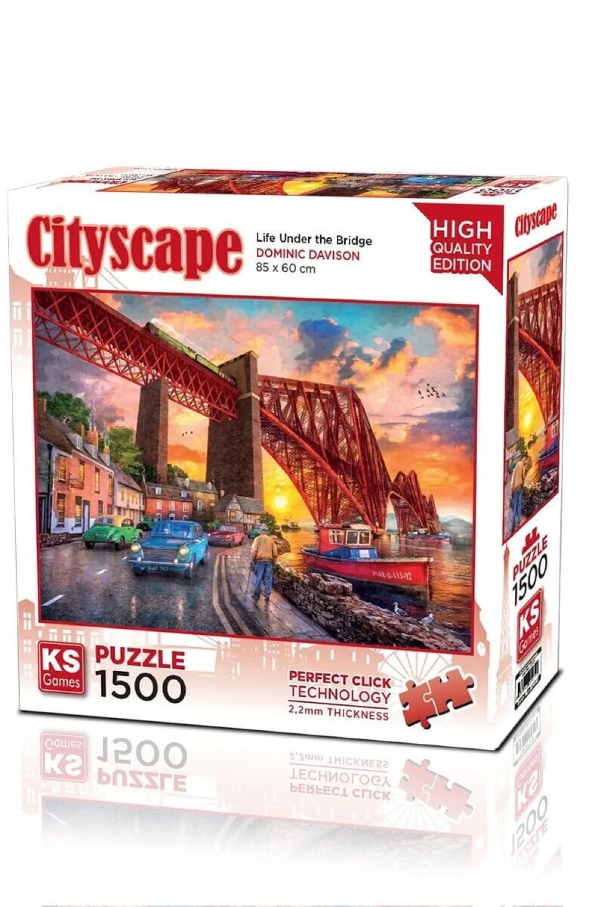 22039 PUZZLE 1500 FORTH BRİDGE AT SUNSET LİFE UNDER THE BRİDGE