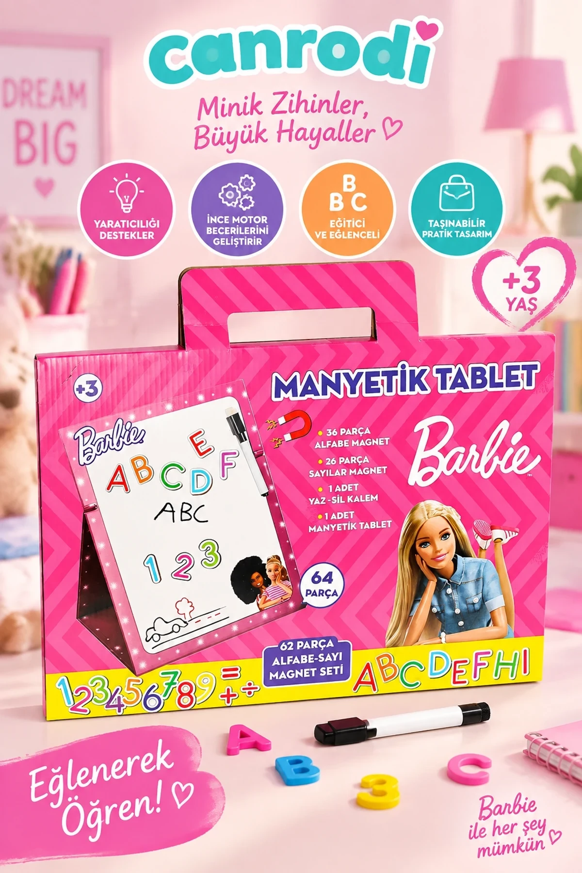 2229 BARBİE MAGNETLİ SET 62 PARÇA