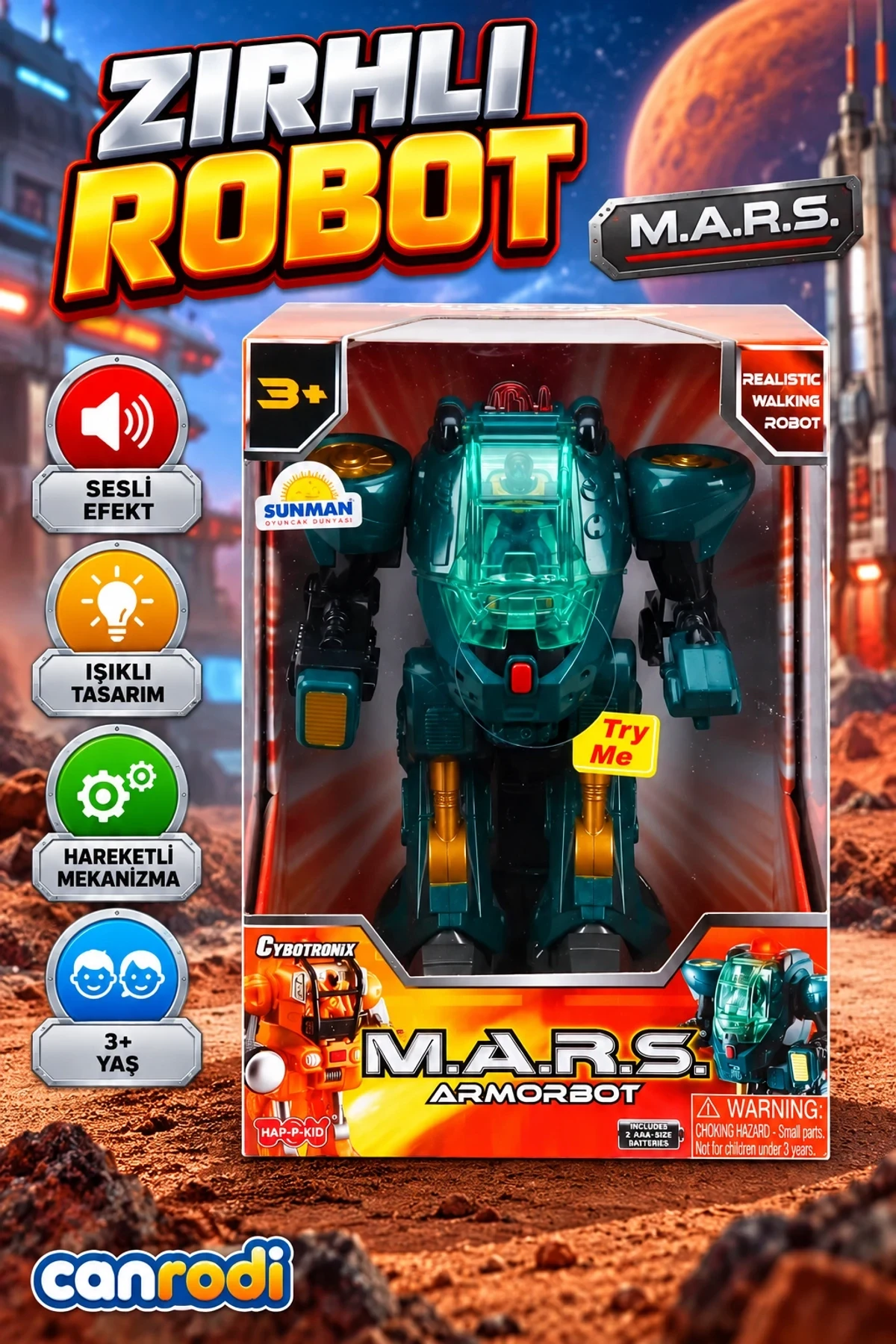 40497 M.A.R.S Sesli ve Işıklı Zırhlı Robot