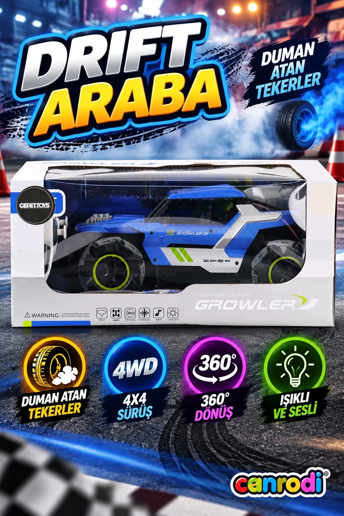 4D-Y3 DRİFT TEKER DUMAN ATAN METAL KASA ARABA