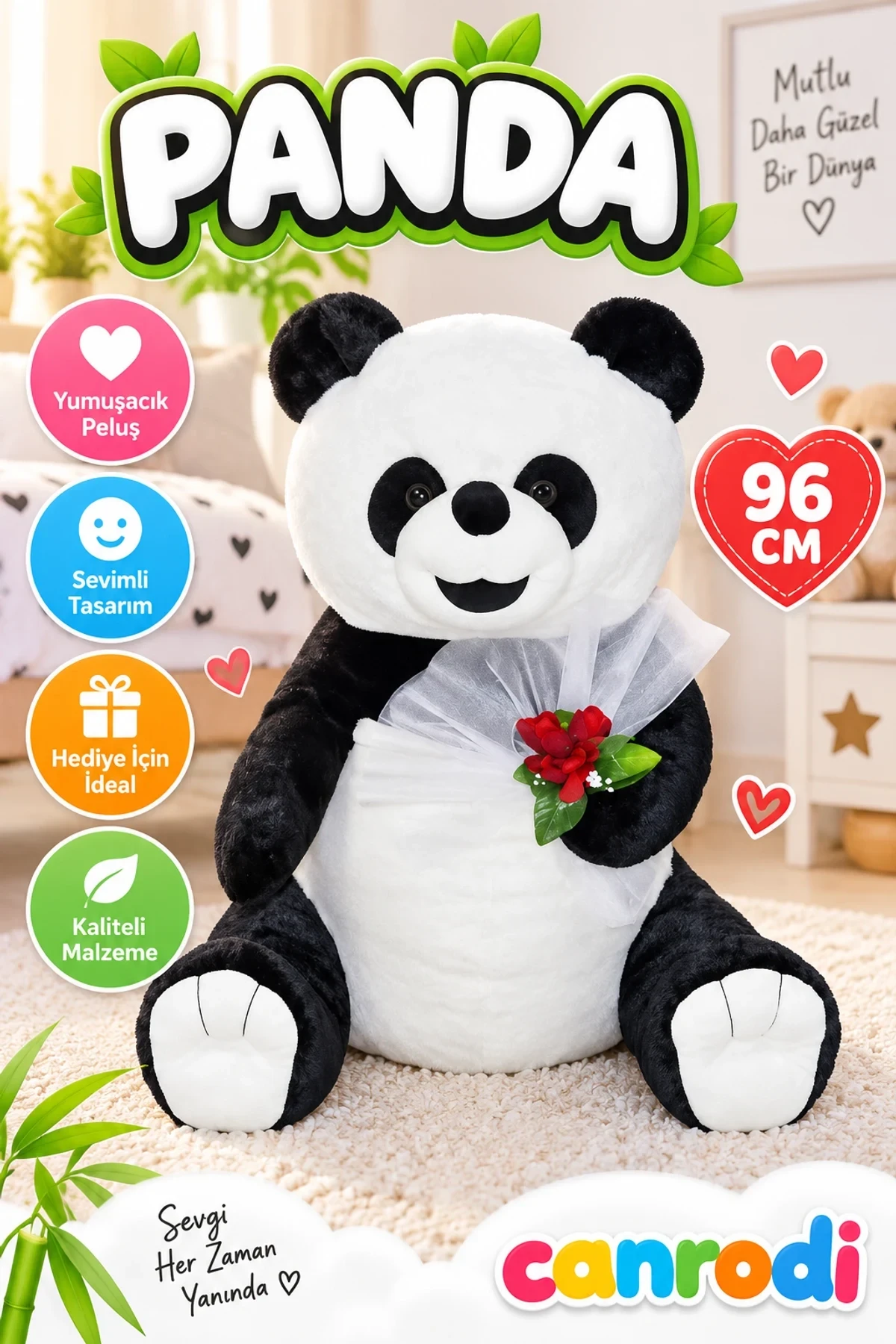 5119S PANDA 96 CM SİYAH