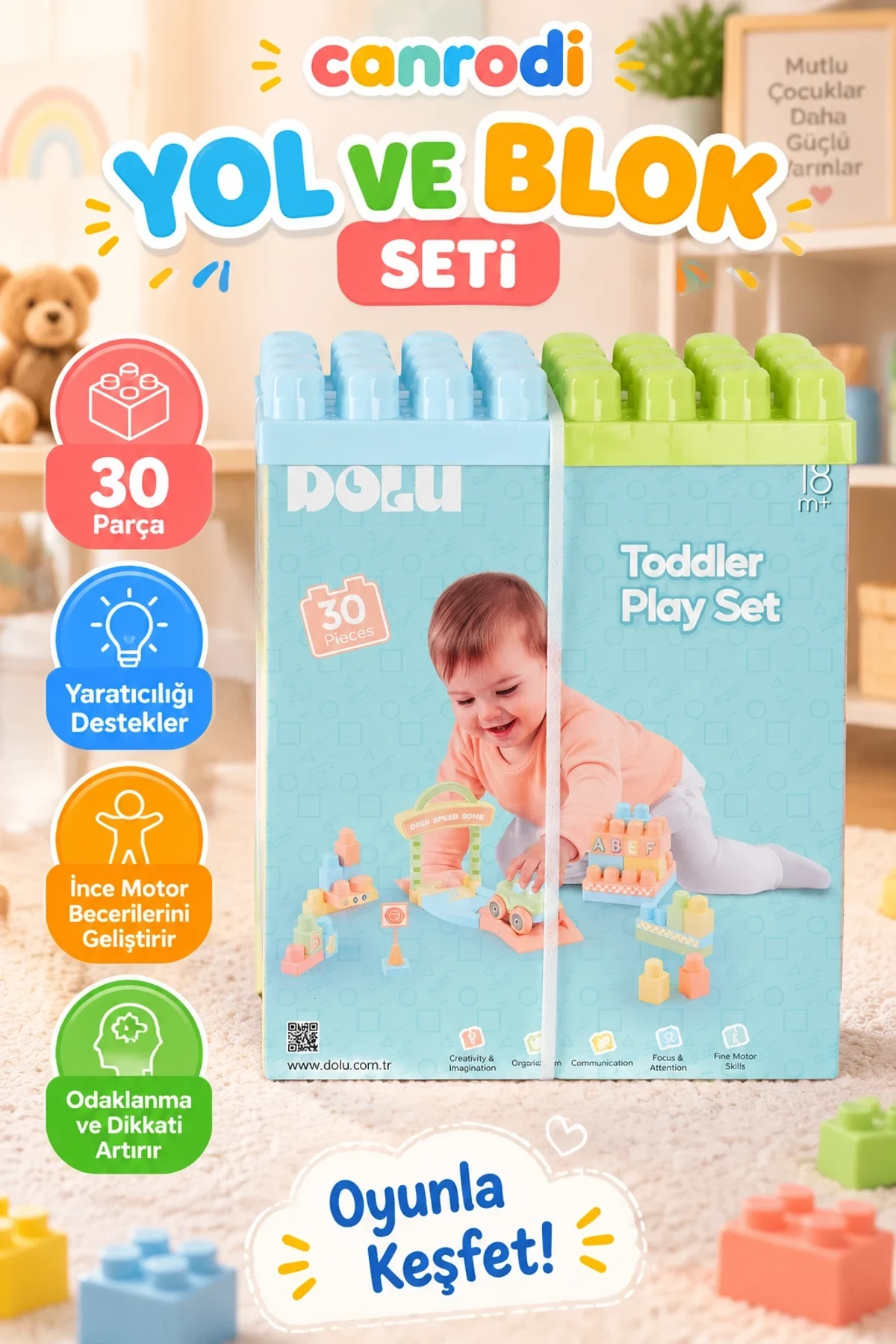 5218 OYUNCAK YOL VE BLOK SET 30 PCS