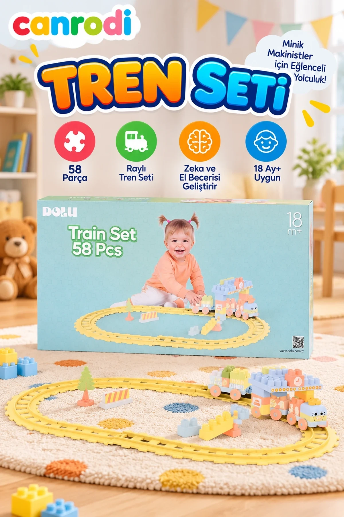 5221 OYUNCAK TREN SET 58 PARÇA
