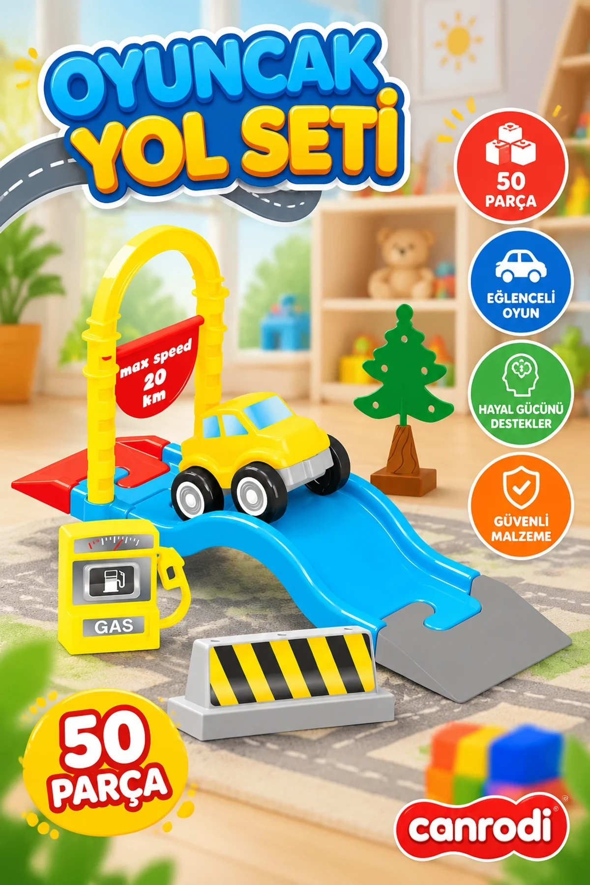 5235 OYUNCAK YOL VE BLOK SET 50 PARÇA