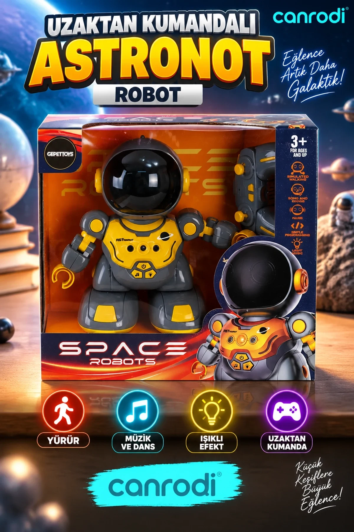 606-47 UZAKTAN KUMANDALI SEVİMLİ ASTRONOT ROBOT