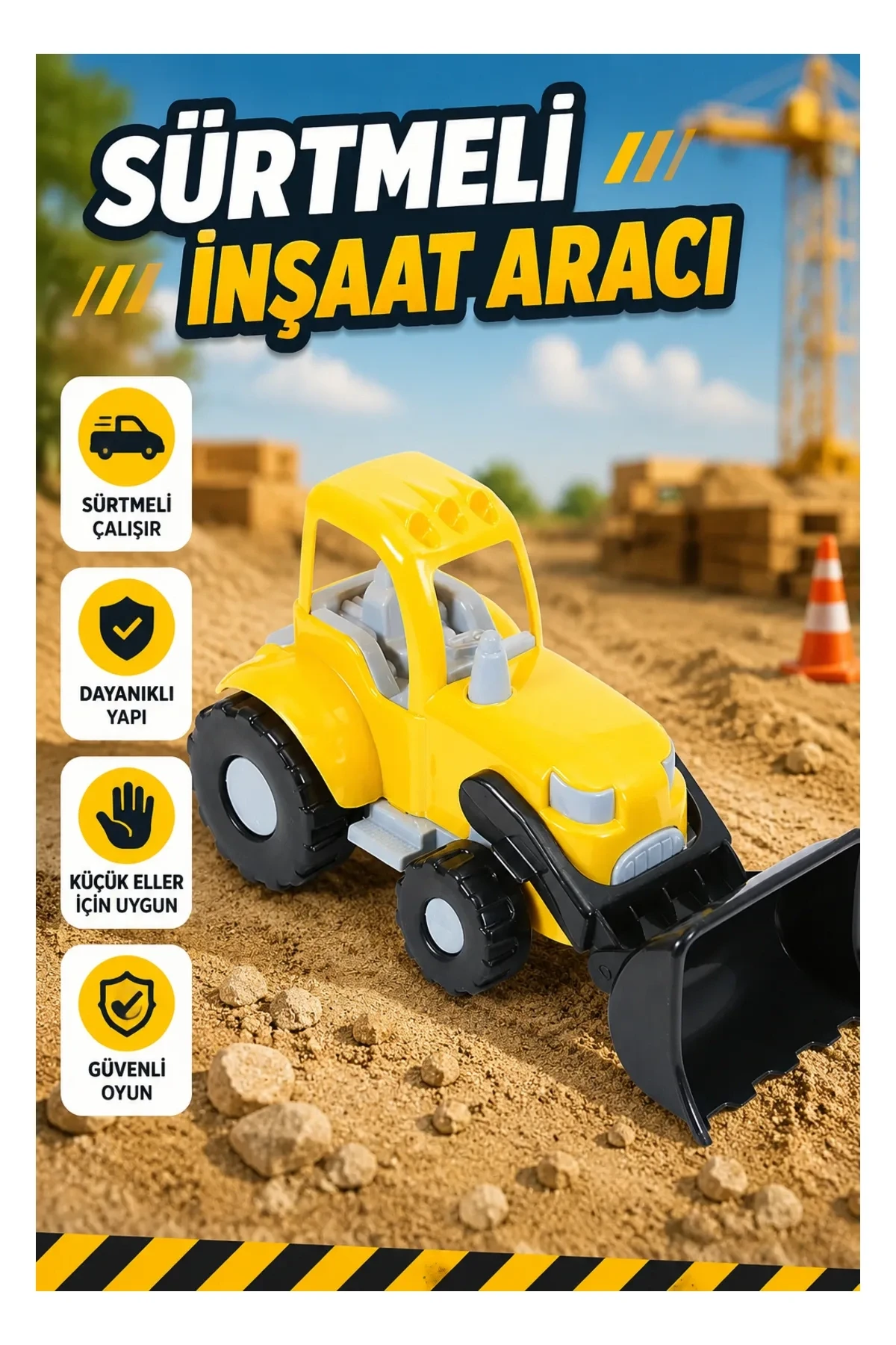 6140 Sürtmeli İnşaat Aracı -Dolu Oyuncak