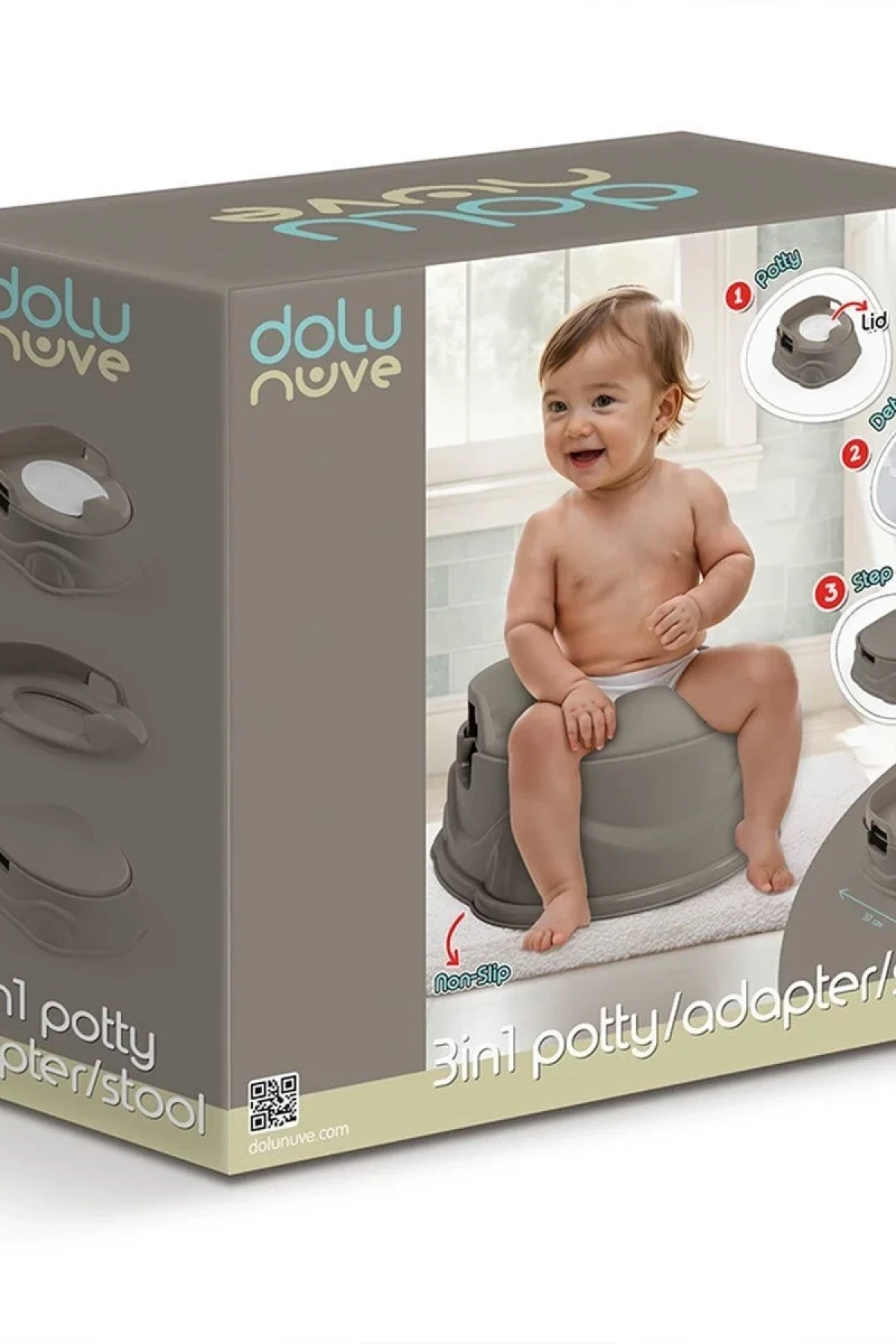 7184 Lazımlık Adaptör Basamak Stone Gray -Dolu Oyuncak