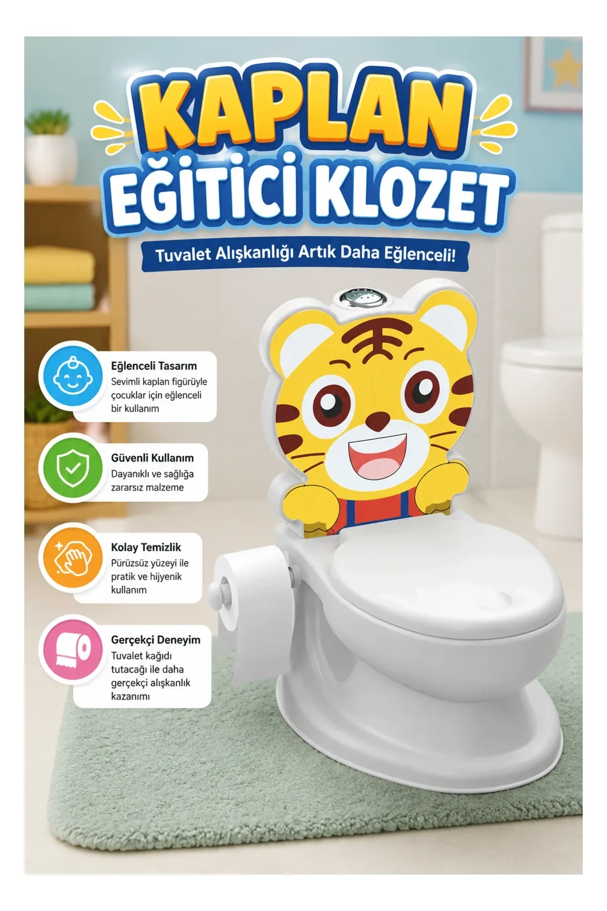 7239 Kaplan Eğitici Klozet -Dolu Oyuncak