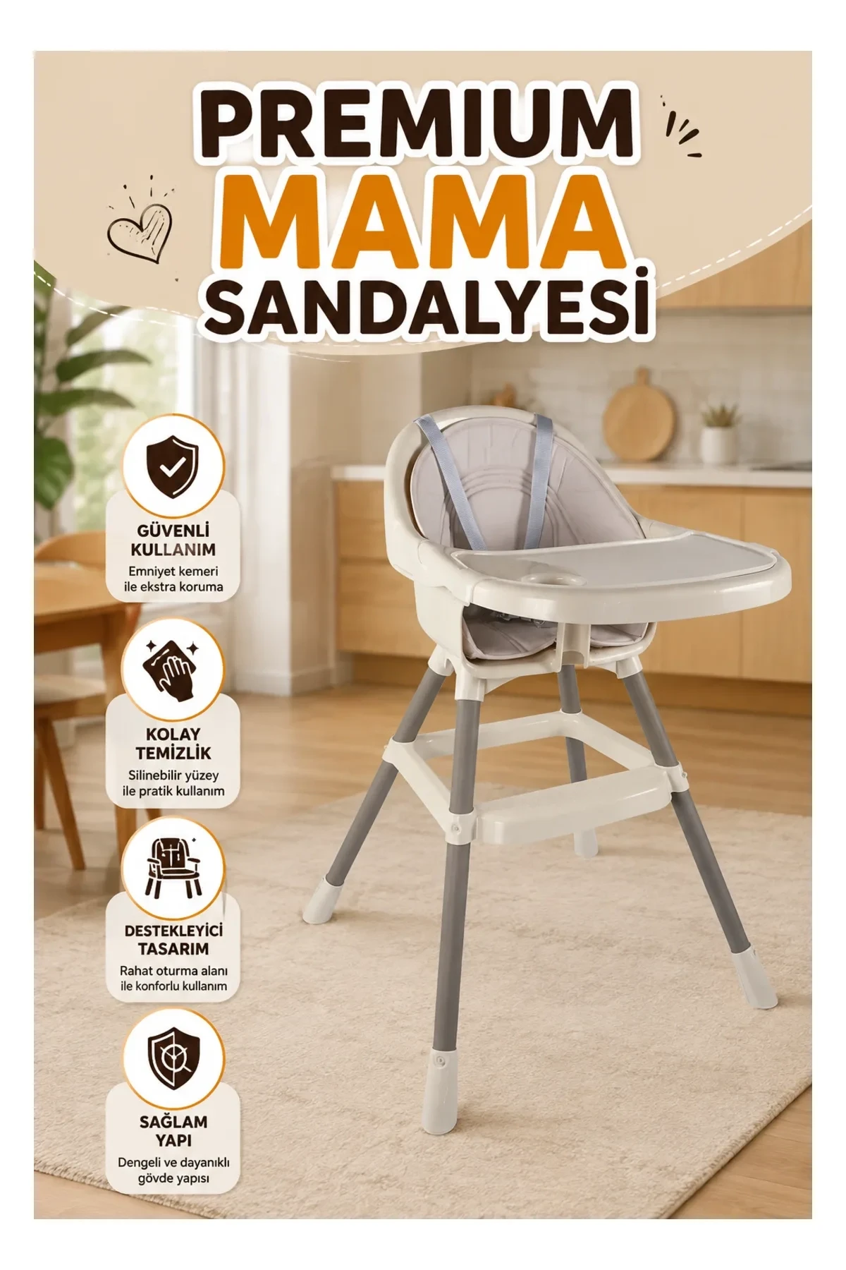 7567 PREMİUM MAMA SANDALYESİ RELx bej