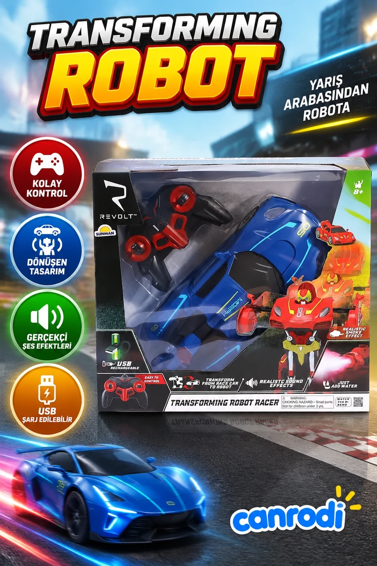 90654 Kumandalı Transforming Robot -canrodi