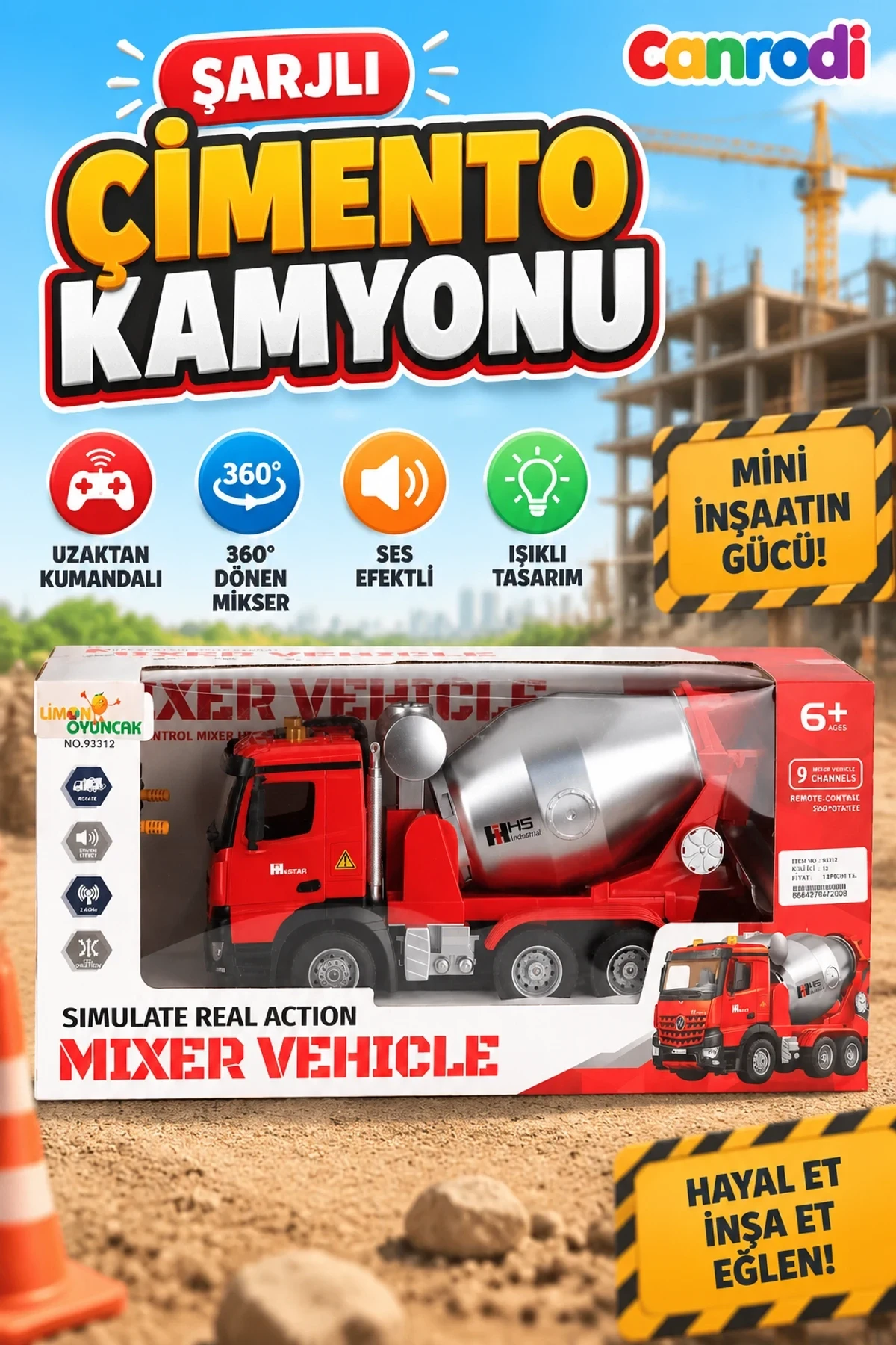 93312 ŞARJLI ÇİMENTO KAMYONU