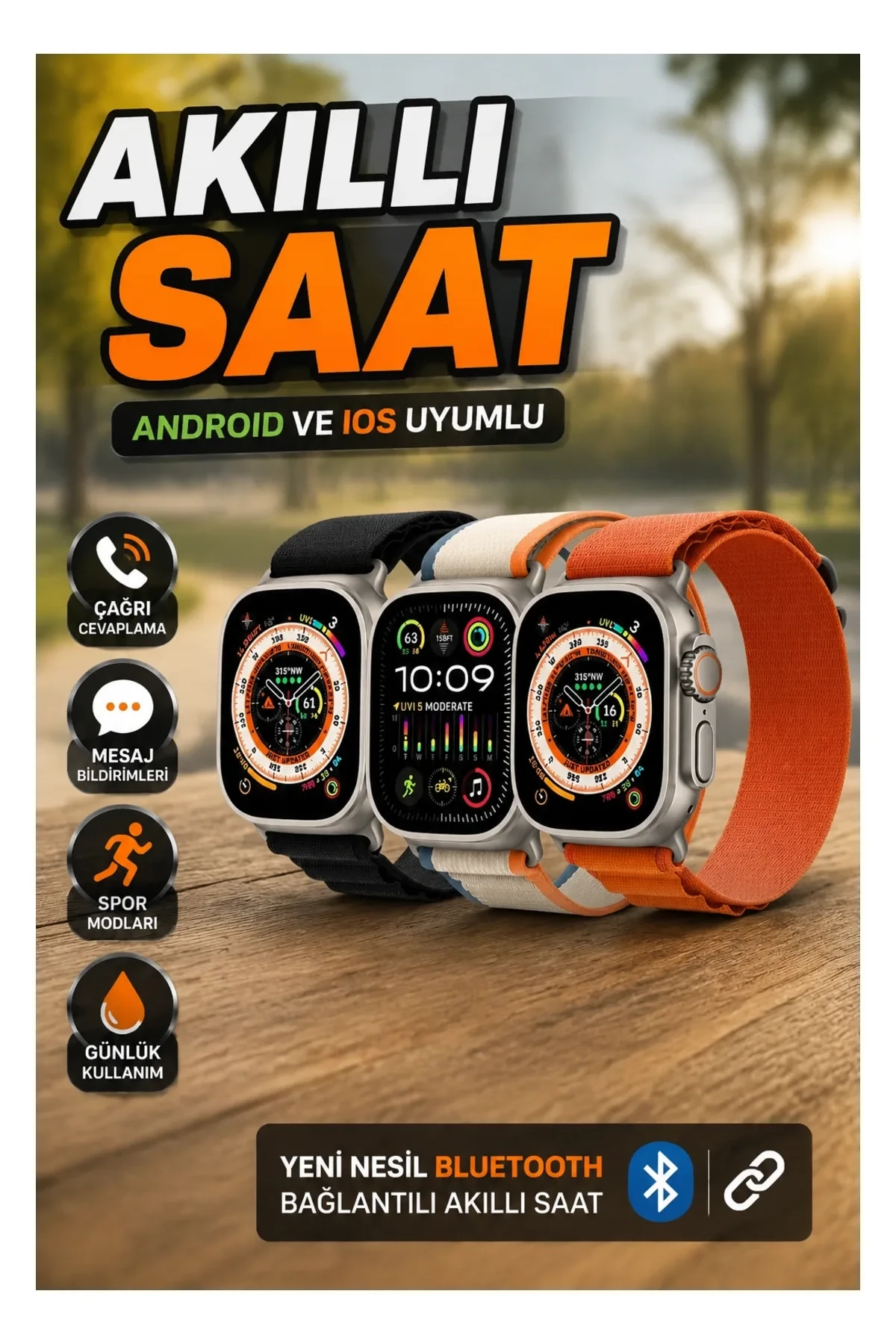 Akıllı Saat – Android ve iOS Uyumlu Çağrı Cevaplama