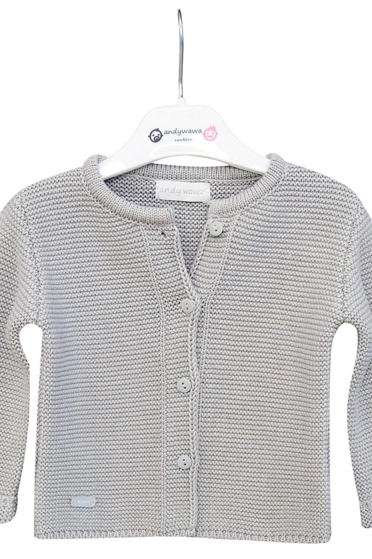 Andywawa Ac24333 Basic Bebe Ceket Grey Melange