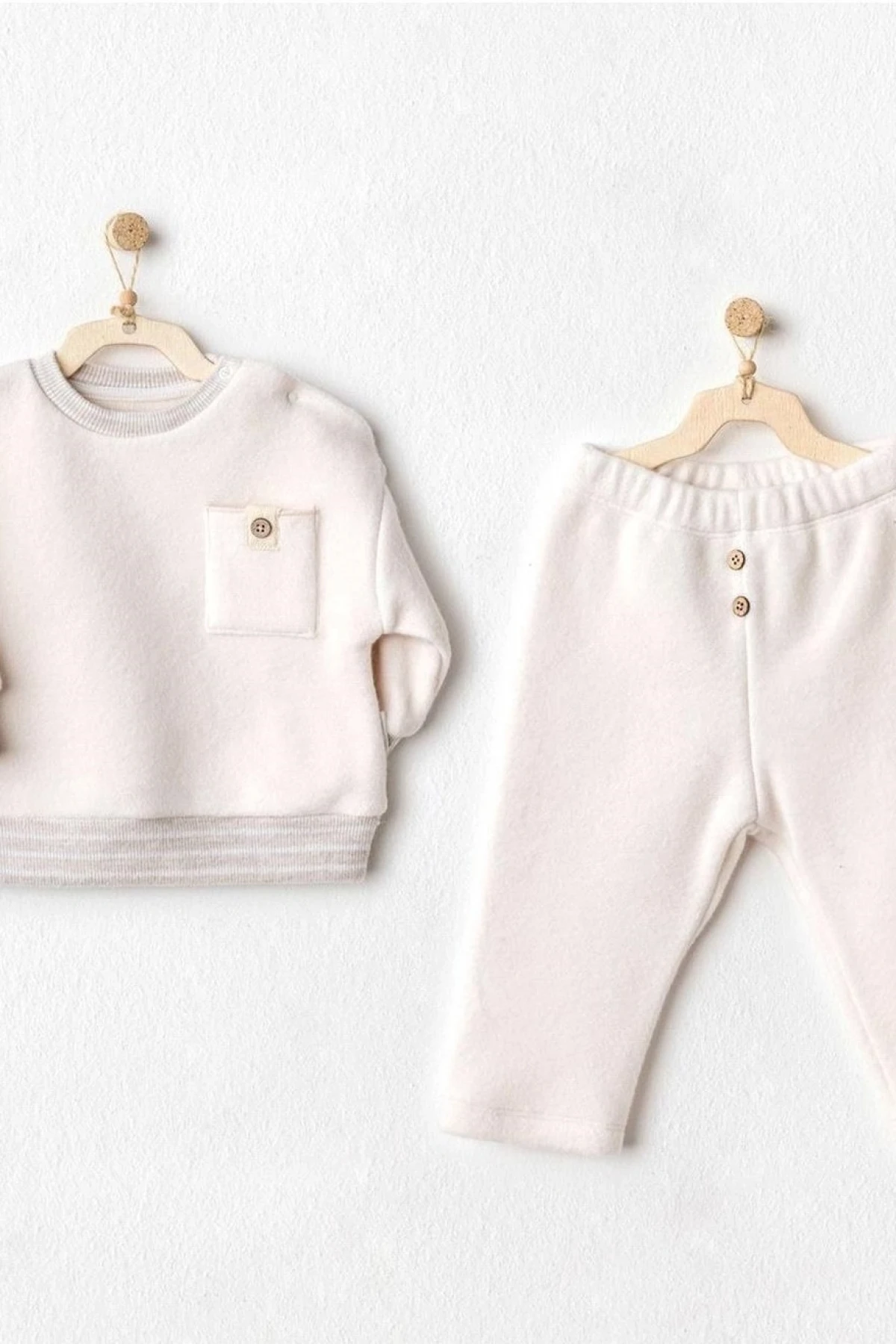 Andywawa Ac25158 Soft 2li Bebe Takım Ekru