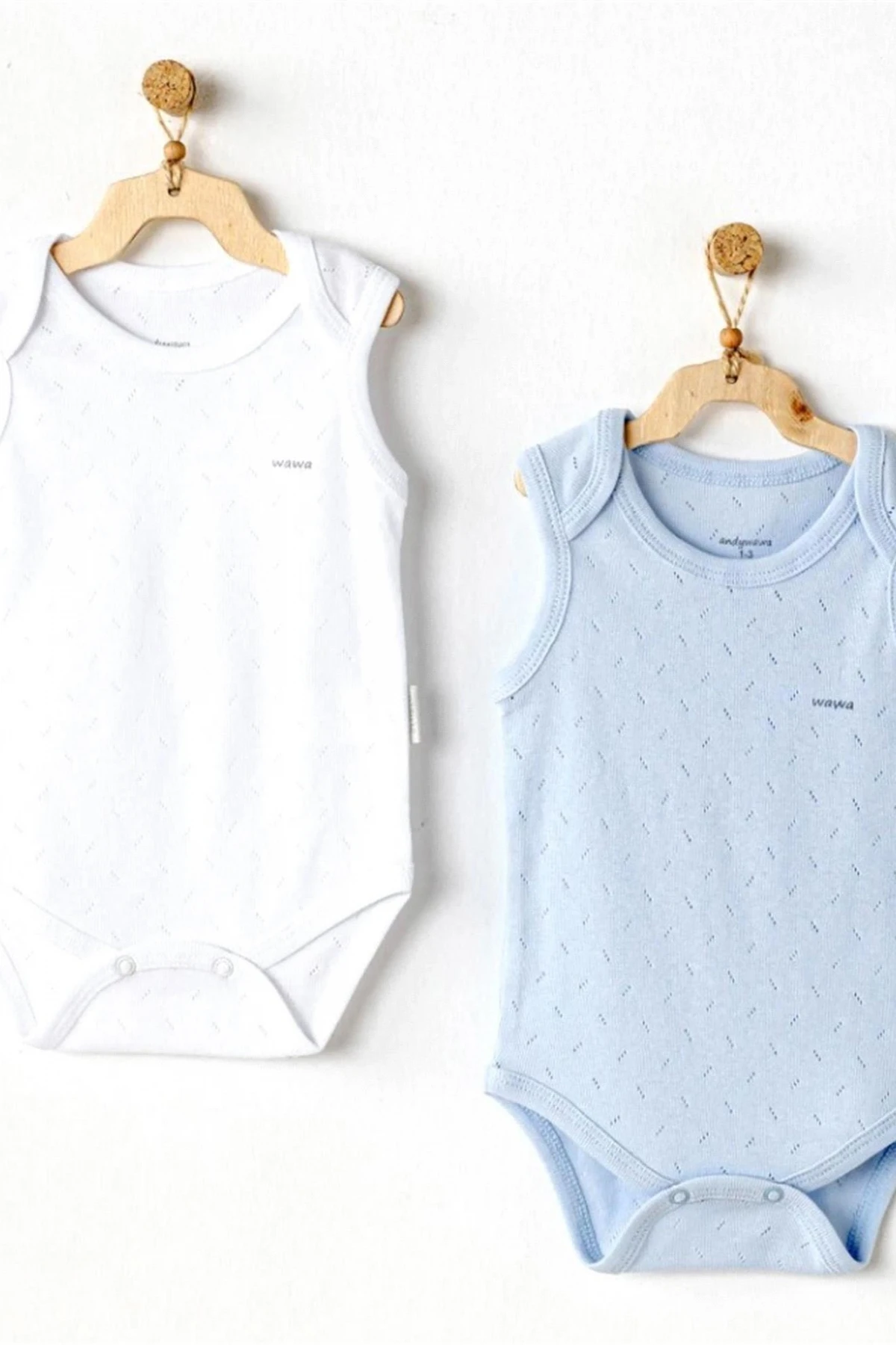 Andywawa Ac25553 Sleeveles Jacquard 2li Basic Body Blue White