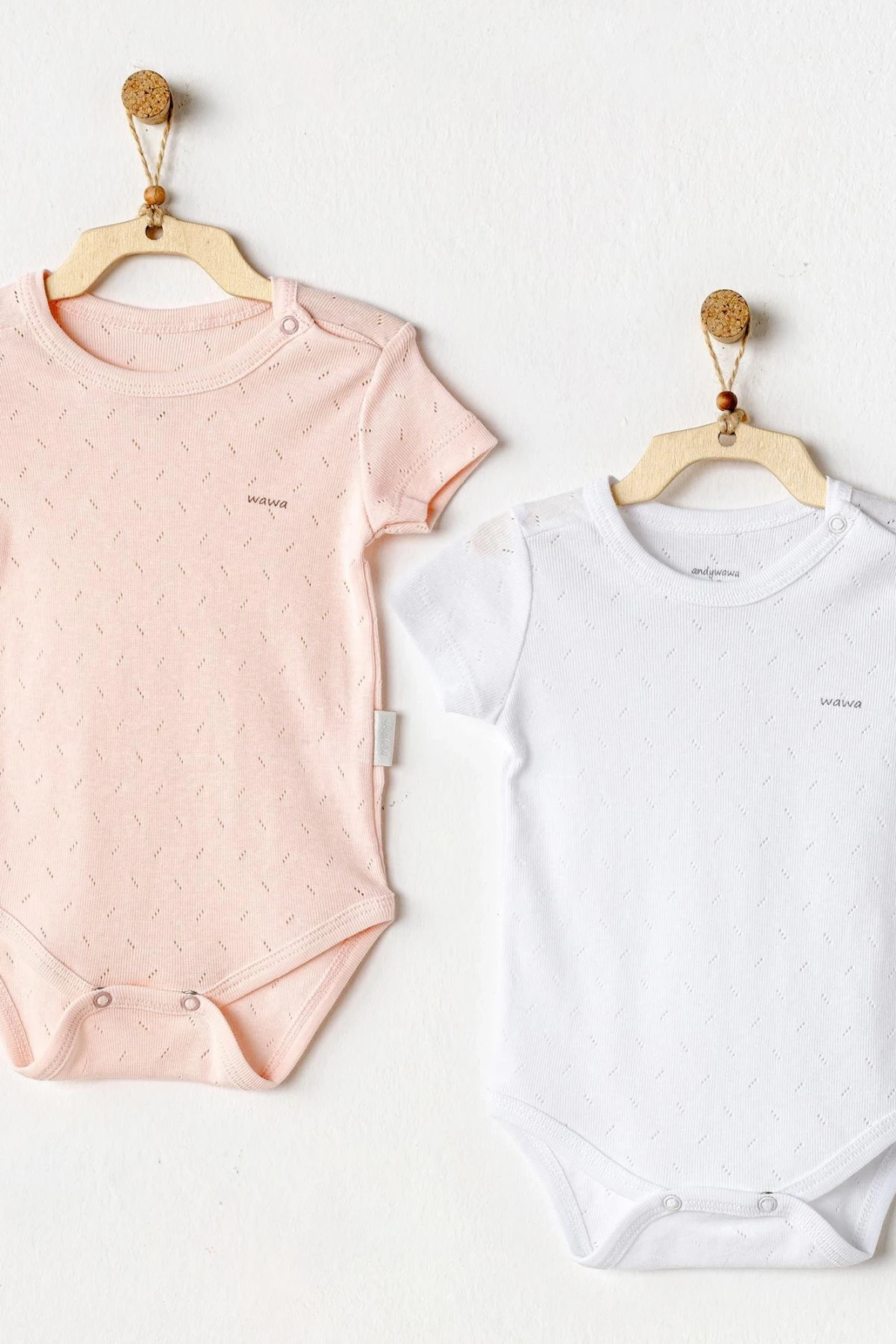 Andywawa Ac25554 Sleeve Jacquard 2li Basic Body Pink White